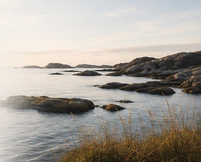 Calm rocky coastline at the sea, placeholder image for La-ro