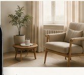 Calm home interior, placeholder for home visits